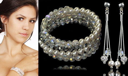 KPL663 ślubny komplet Swarovski srebro 925