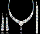 1365 komplet srebrny z perełkami i kryształkami