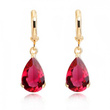 599/621 kolczyki z rubinową łezką, złote