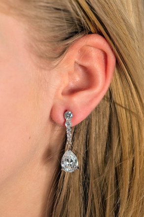 Kol 599/233 KOLCZYKI kryształy białe złoto crystal