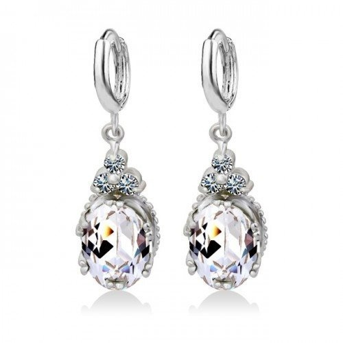 Kol  599/75 kolczyki  kryształy białe złoto