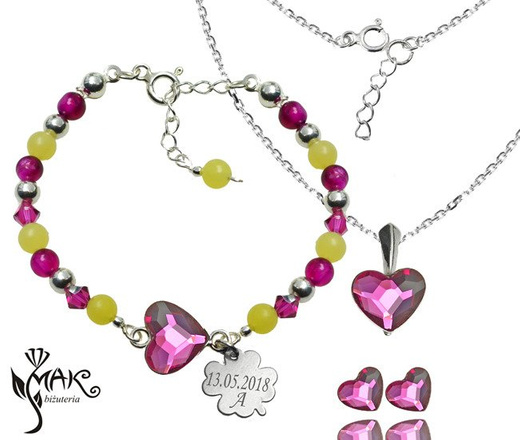 927/2 komplet Swarovski Elements srebro 925 urodziny komunia