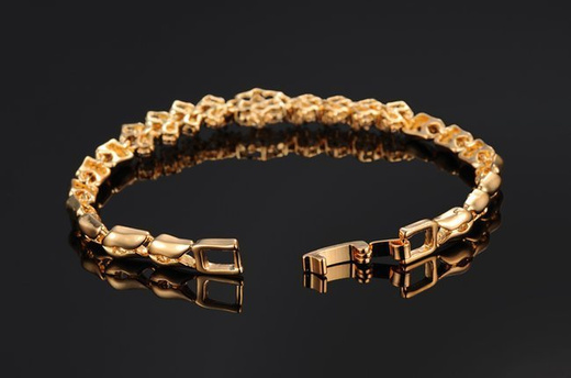 599/1021 bransoletka na ślub żółte złoto elegancka kwiatuszki