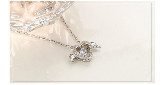 1064/11 serce ze skrzydełkami rodowane