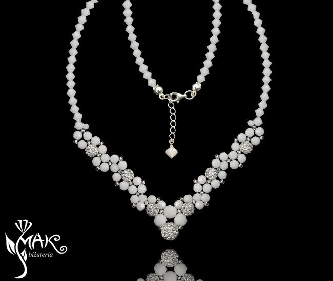 NK512, biżuteria ślubna, NASZYJNIK SWAROVSKI ELEMENTS,