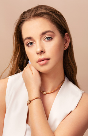 1377 bransoletka srebrna 925 na rzemieniu Swarovski