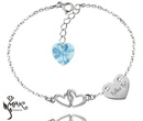BR898 BRANSOLETKA Z GRAWEREM połączne serca Swarovski Elements serce