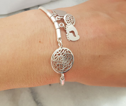 BR1075 dla mamy BRANSOLETKA z GRAWERUNKIEM laser