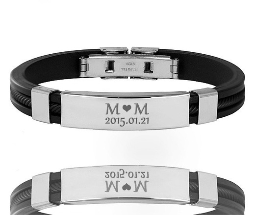 BR691 BRANSOLETKA Z GRAWEREM męska stalowa personalizowana