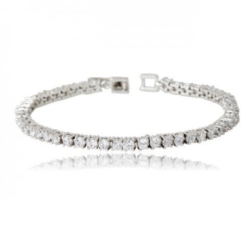 BR599/147 BIAŁE ZŁOTO CYRKONIE BRANSOLETKA