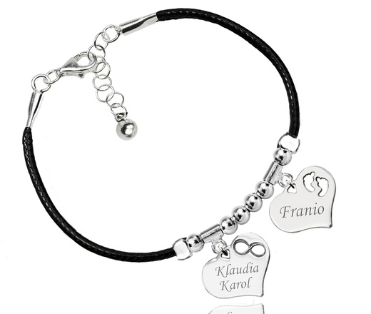 986 bransoletka srebrna grawerowana kula ziemska globus