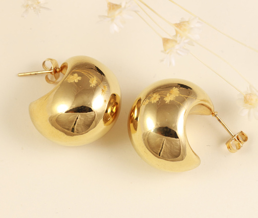 599/1117 Kolczyki dmuchane stalowe sztyfty duże