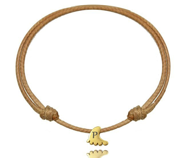 1203 bransoletka stopka pozłacana z grawerunkiem stalowa