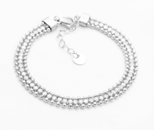 Bransoletka potrójna z cyrkoniami, stal szlachetna 1857/20