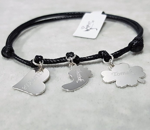 BR843 BRANSOLETKA Z GRAWEREM, SREBRO 925