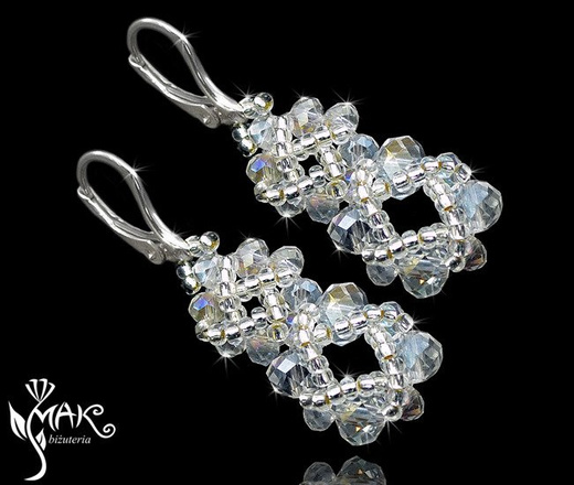 NK423 PIĘKNY NASZYJNIK KRZYSZTAŁY CAB -ŚLUB