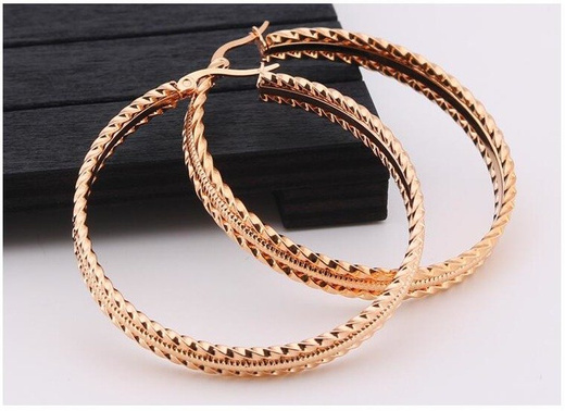 Kol 599/920 KOLCZYKI koła 30 mm, stal szlachetna złota