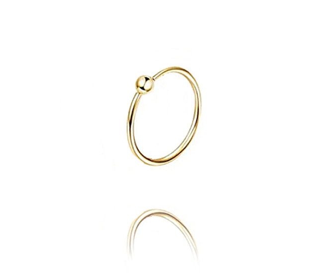 1478 kolczyk do piercingu 8 mm rozginane kółeczko stal złocona