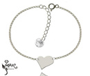 BR772 BRANSOLETKA SERCE ASYMETRYCZNE srebro 925 Swarovski Elements CELEBRYTKA
