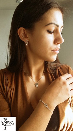 KPL719 Sowy Swarovski Elements KOMPLET kryształy + pudełko z grawerem