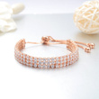 Br599/889 BRANSOLETKA ślubna różowe złoto z cyrkoniami