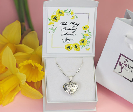 114/5 Duże otwierane serduszko puzderko rodowane srebro 925