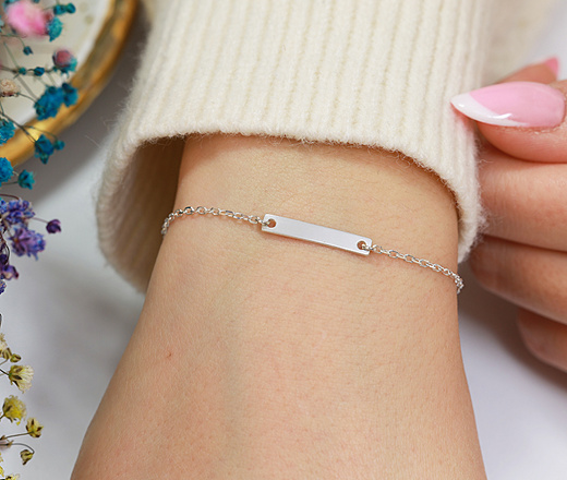 1637 delikatna bransoletka DAMSKA personalizowana srebro 925 z grawerem