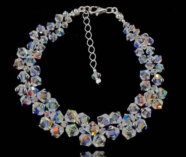 1299 bransoletka srebrna 925 elegancka z kryształkami Crystal AB