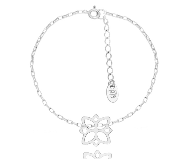 1383/25 bransoletka srebrna 925 z kwiatem