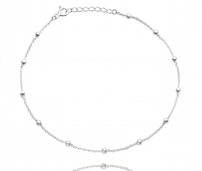 Bransoletka na nogę srebrna z kulkami FZ040P3/1,7 1779/9