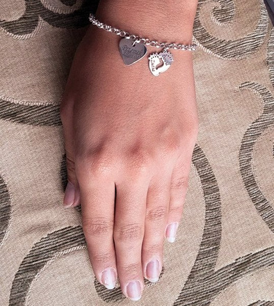 BR818 stópki serce BRANSOLETKA z GRAWERUNKIEM laser