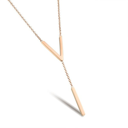 Nk 599/731 NASZYJNIK ze stali V wisiorek złoto