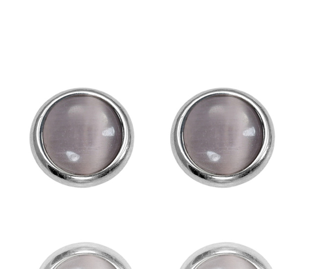 Szare kolczyki z kamieniem naturalnym ze stali szlachtnej 1778