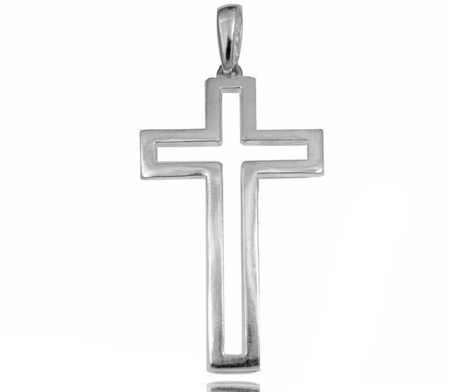 480/414 Wisiorek srebrny krzyż krzyżyk 925  duży