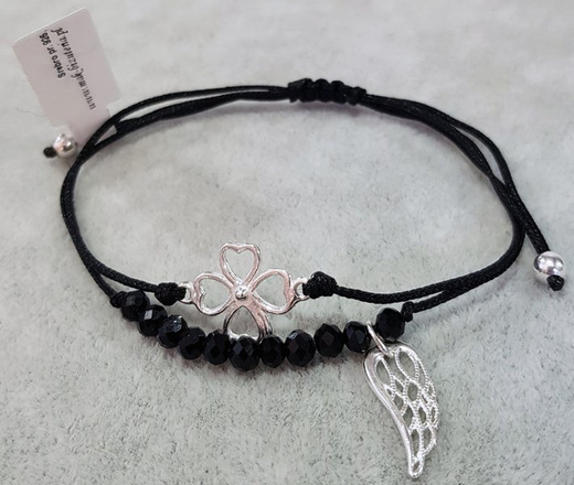 1052 BRANSOLETKA GRAWEROWANA podwójna połączone serduszka puzzel srebrne 925