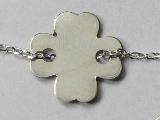 BR745 bransoletka grawerunek laser celebrytka koniczynka srebro 925