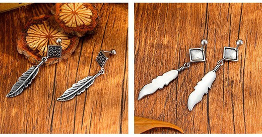 Kol 599/966 KOLCZYKI piórka , stal szlachetna