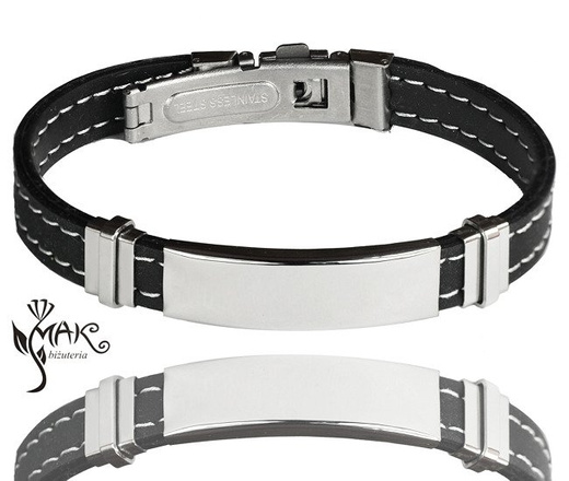 BR612 BRANSOLETKA Z GRAWEREM męska kauczuk