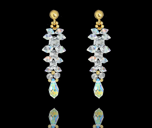 1374 bransoletka kryształowa Crystal AB na ślub złocona