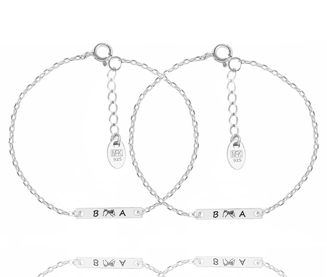 1637 delikatna bransoletka srebro z grawerem dla par