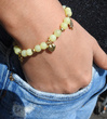 BR715/2 BRANSOLETKA  limonkowa jadeit naturalny