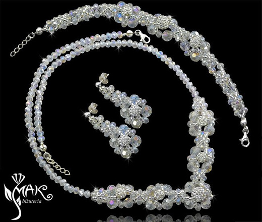 KOL429 KOLCZYKI SHABALLA kolczyki na ślub, kolczyki ślubne