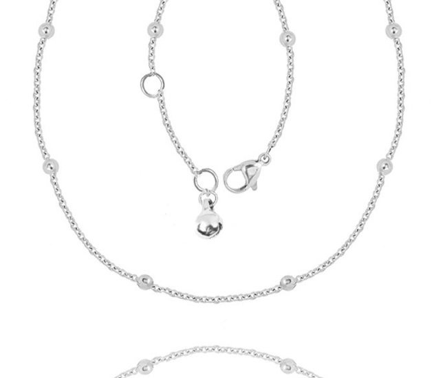 1326/34 naszyjnik stal szlachetna kuleczki dzwoneczek