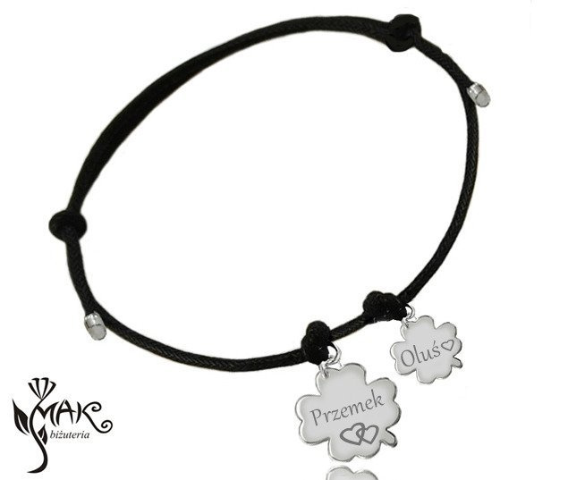 BR844 BRANSOLETKA Z GRAWEREM, SREBRO 925