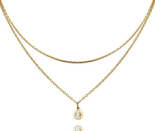 elegancki komplet złocony z cyrkonią 1853