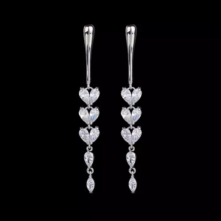 Kol 599/1016 Kolczyki na ślub, długie z cyrkoniami subtelne