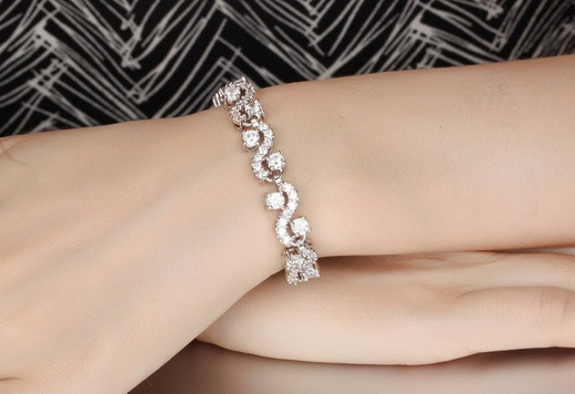 Br599/925 delikatna BRANSOLETKA ślubna z cyrkoniami