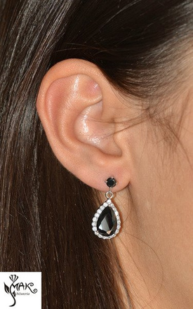 Kol 599/317 KOLCZYK czarne, białe złoto