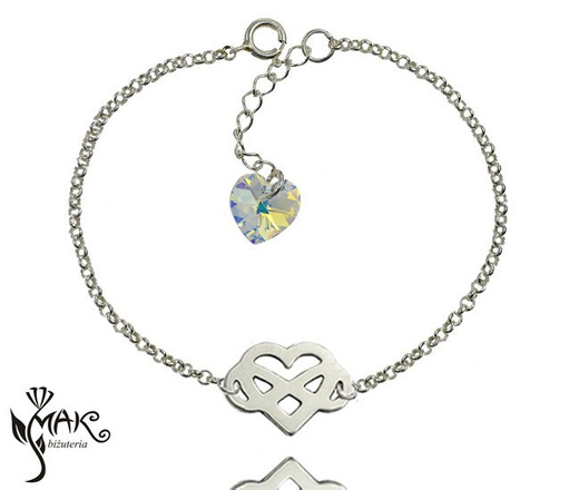 KPL718 biżuteria Swarovski KOMPLET z grawerem serce nieskończoność