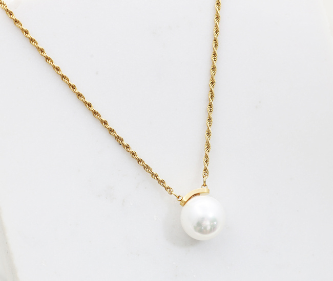 Pozłacany naszyjnik z perłą 1857/7
